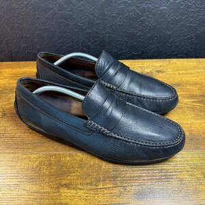 Johnston & Murphy Mens Penny Loafers Size 11.5M Black Leather Shoes